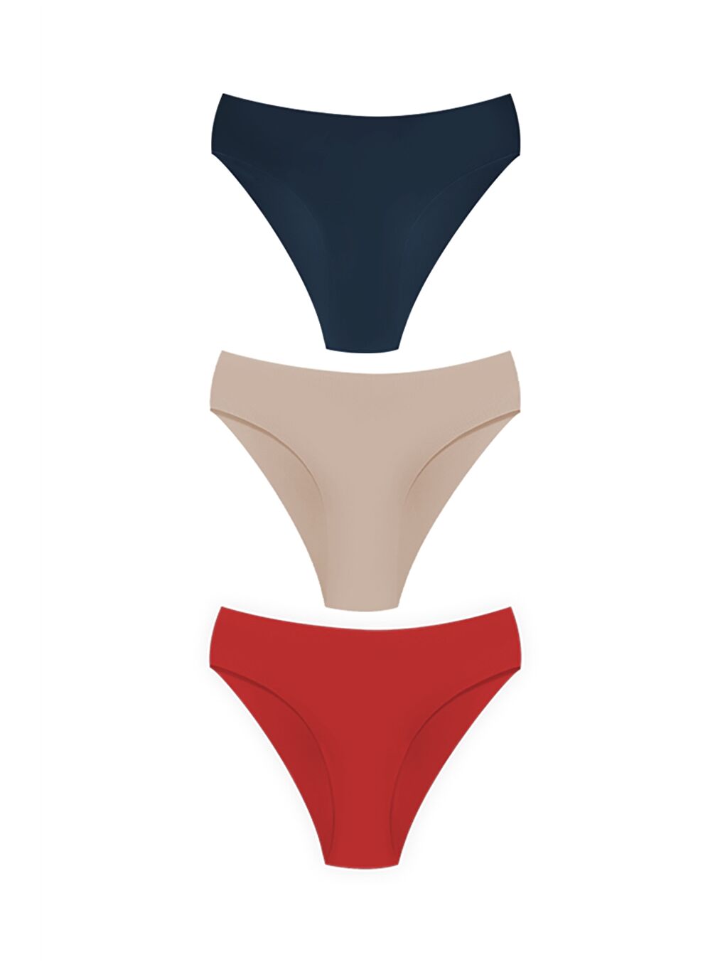 Karışık Basic İz Yapmayan Lazer Kesim Kadın Bikini Külot 3'lü