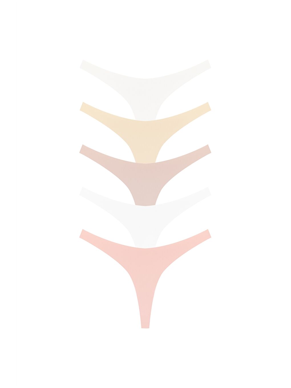 Karışık Basic Lazer Kesim Tanga Külot 5'li Paket