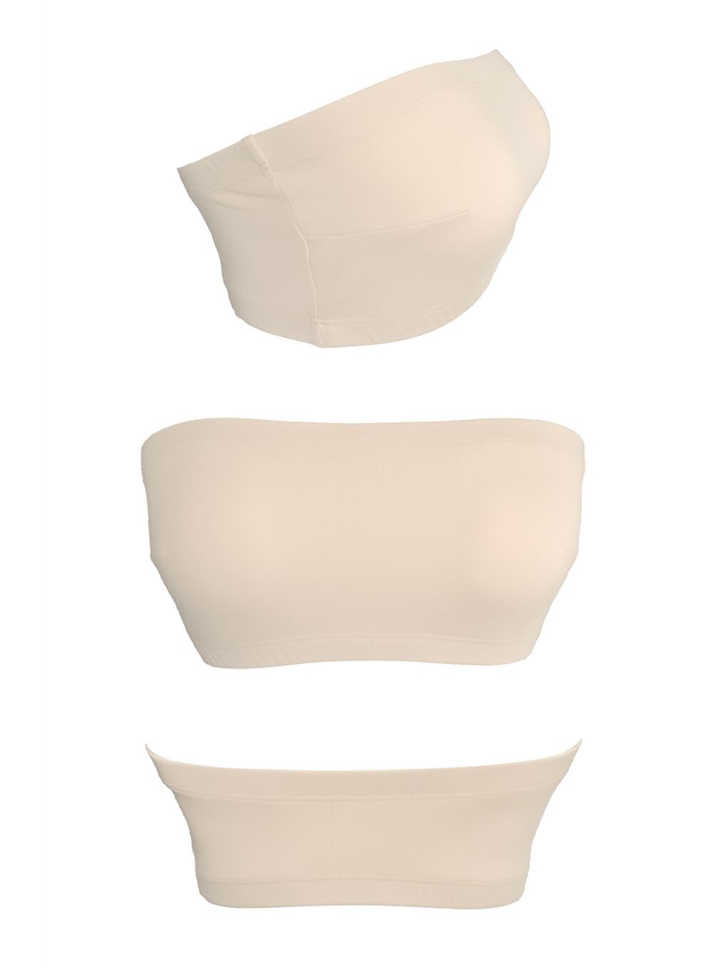 Kahverengi Straplez Crop Top Büstiyer