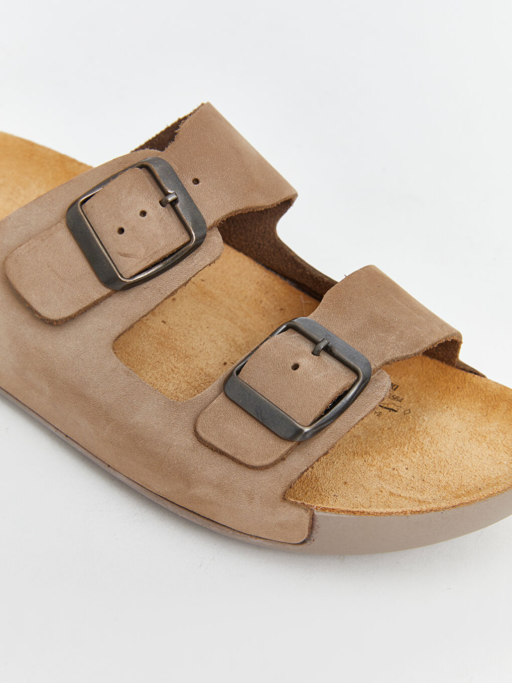 Kahverengi Toka Detaylı Çift Bantlı Kadın Terlik-2