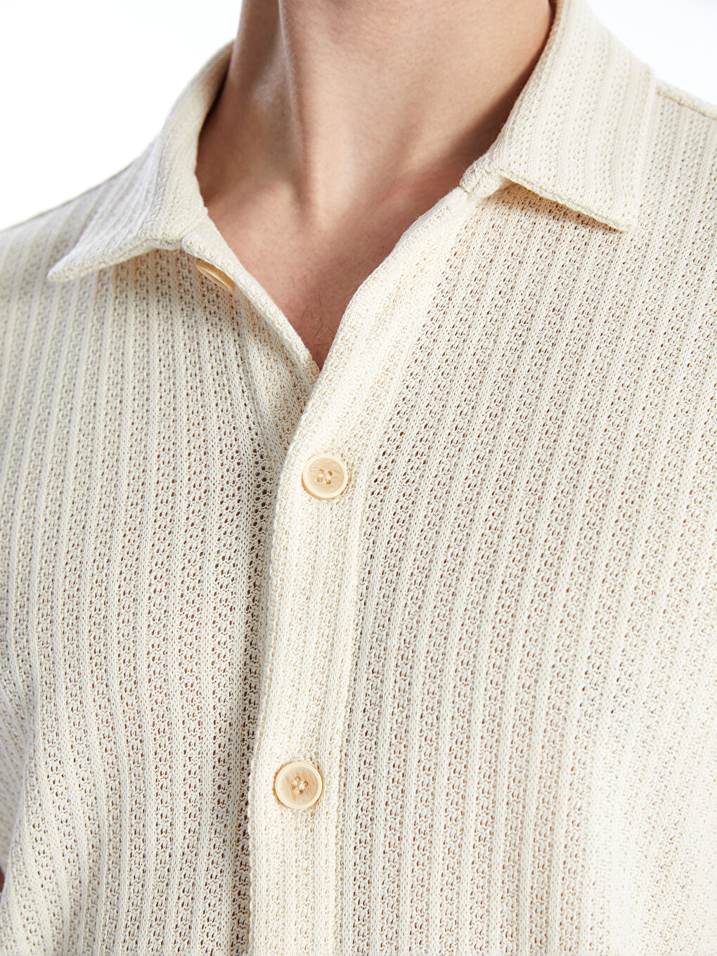 Bej Regular Fit Kısa Kollu Erkek Gömlek-4