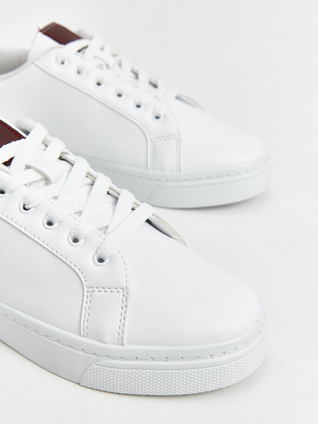 Bordo Baskılı Bağcıklı Kadın Spor Ayakkabı-2