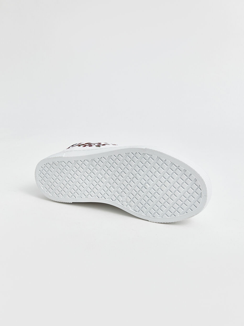 Bordo Baskılı Bağcıklı Kadın Spor Ayakkabı-4