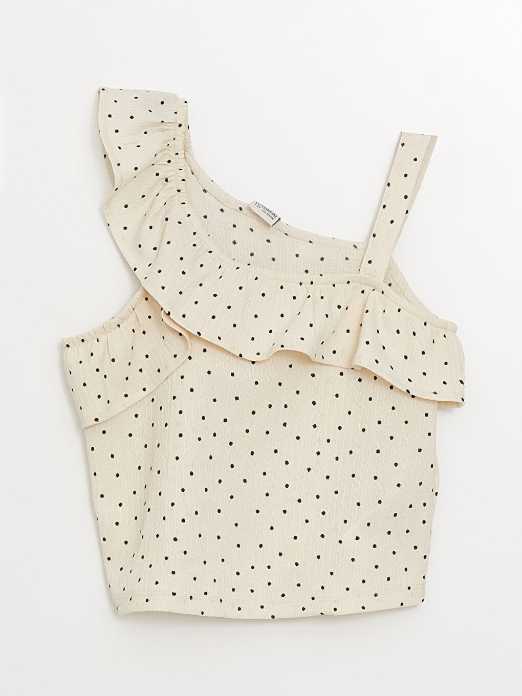 Ekru Fırfır Detaylı Kız Çocuk Bluz