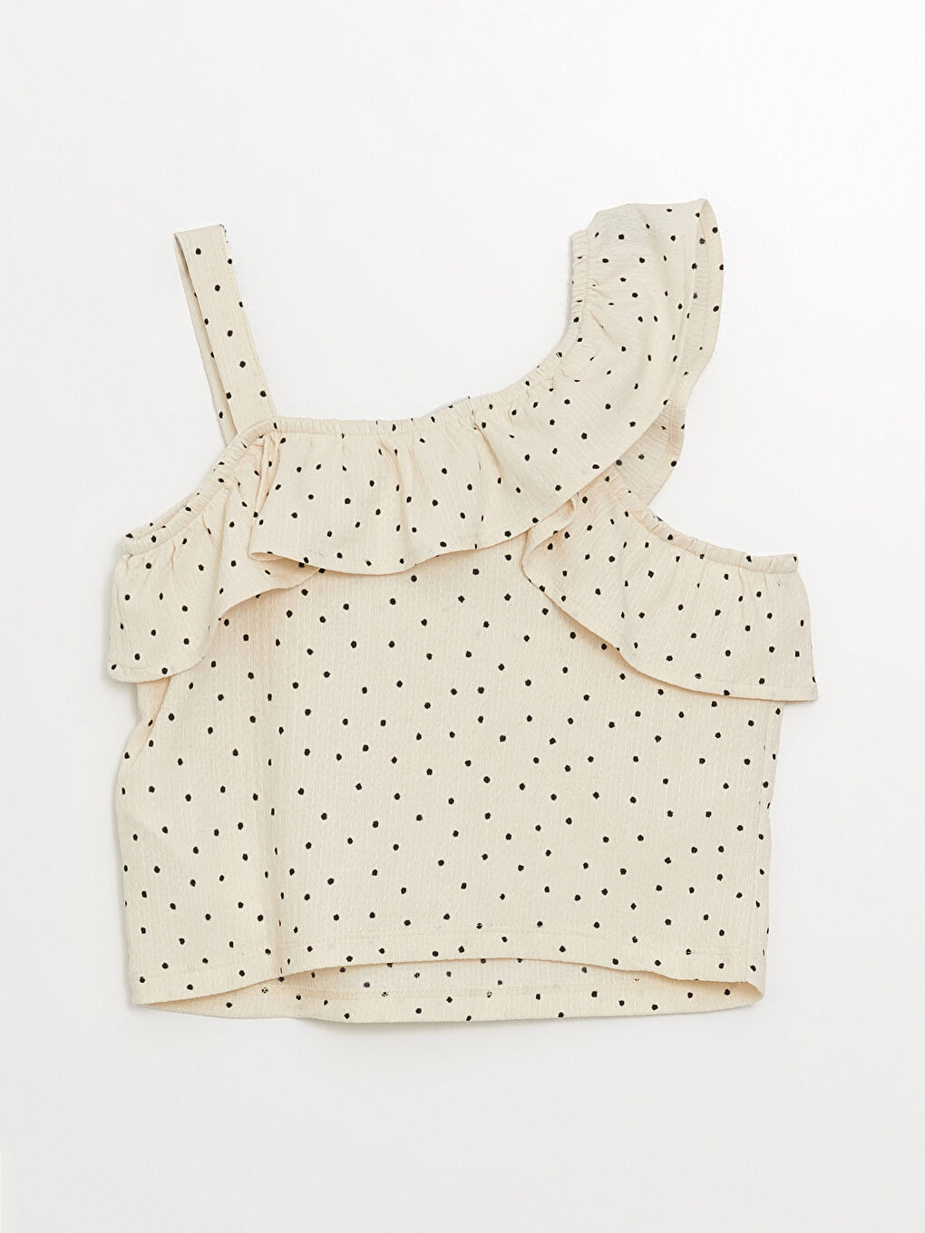 Ekru Fırfır Detaylı Kız Çocuk Bluz-2