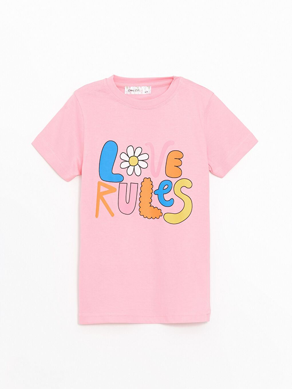 Güneş Kids Pembe Bisiklet Yaka Baskılı Kısa Kollu Kız Çocuk Pijama Takımı - 1