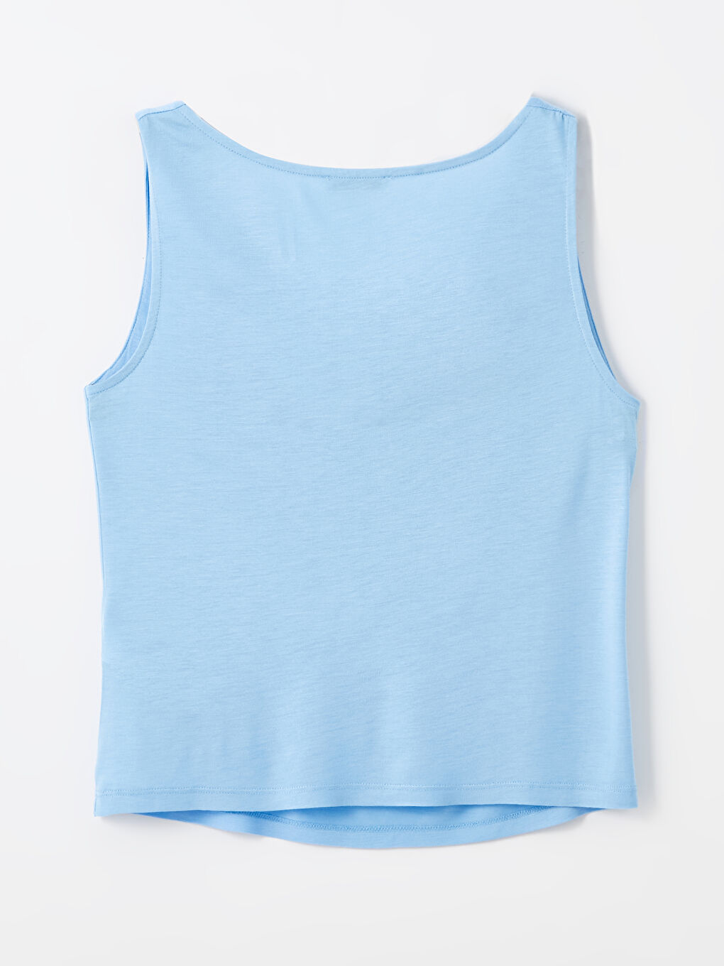 Mavi Kadın Dökümlü Yaka Düz Bluz-5