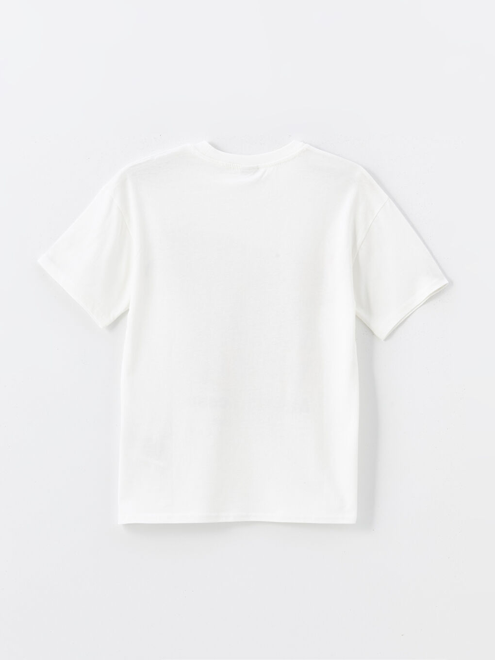 Ekru Oversize Bisiklet Yaka Erkek Çocuk Tişört-1