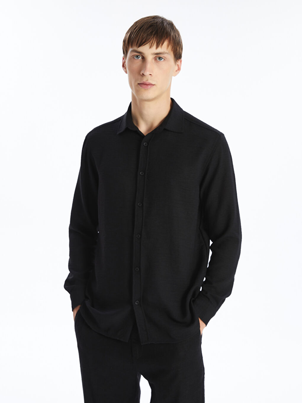 Regular Fit Long Sleeve Men's Shirt -S4O403Z8-CVL
