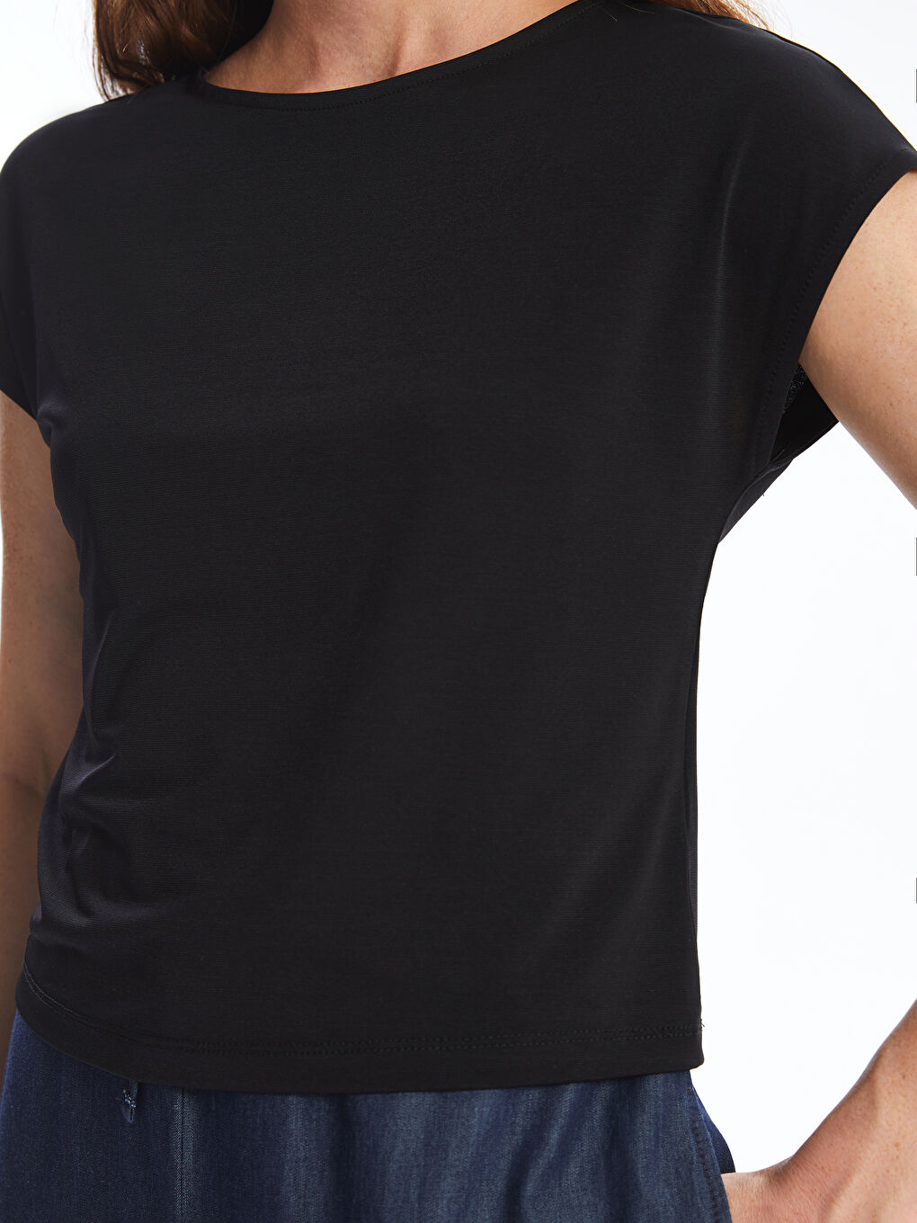 Crew Neck Regular Short Sleeve Women's T-shirt -S4O411Z8-HEG