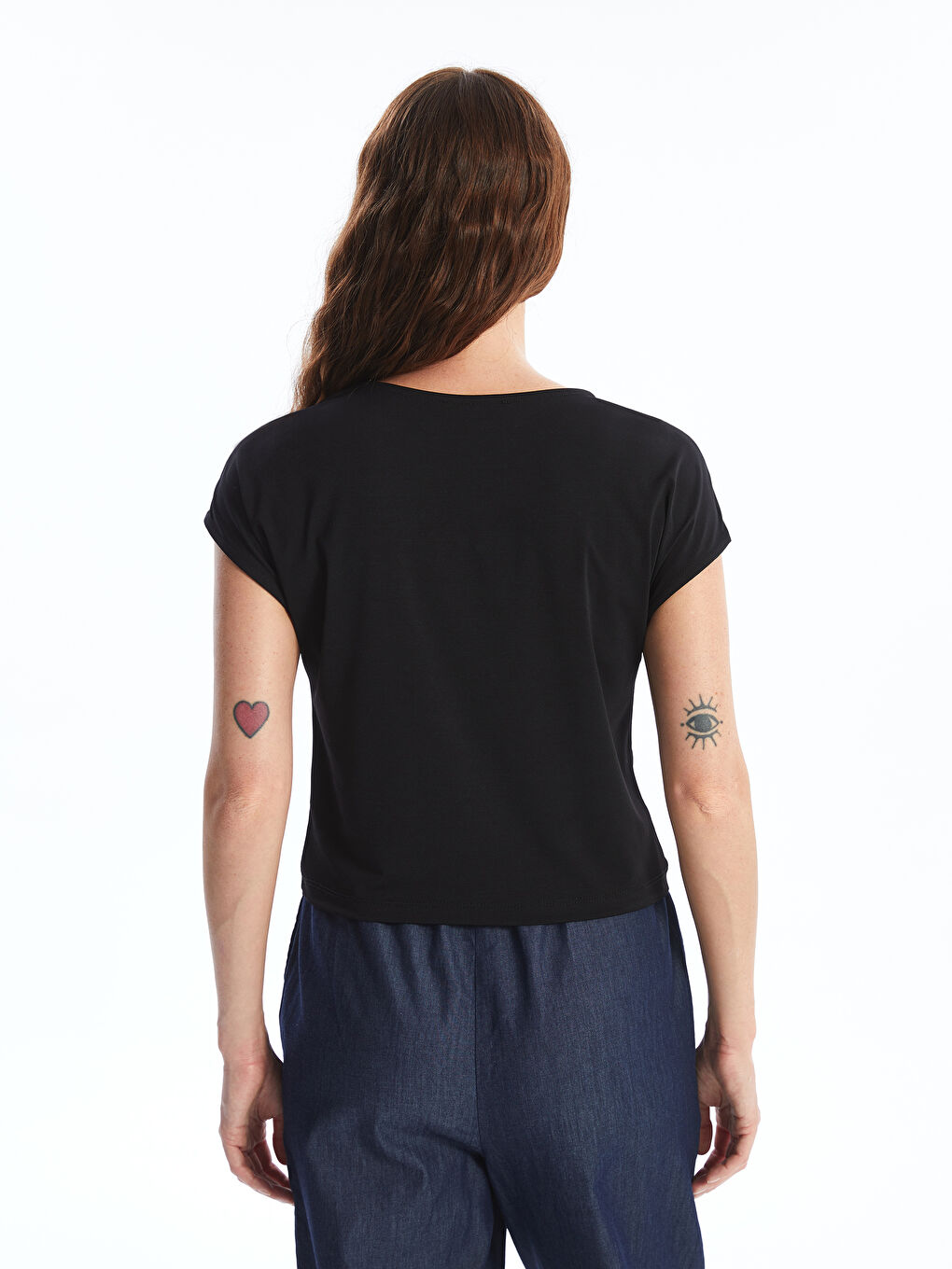 Crew Neck Regular Short Sleeve Women's T-shirt -S4O411Z8-HEG