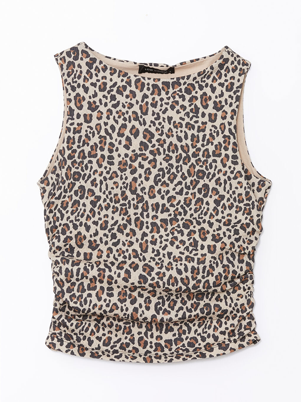 Crew Neck Leopard Patterned Women's Blouse -S4O419Z8-LQA