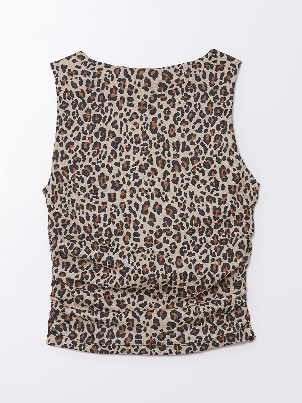 Crew Neck Leopard Patterned Women's Blouse -S4O419Z8-LQA