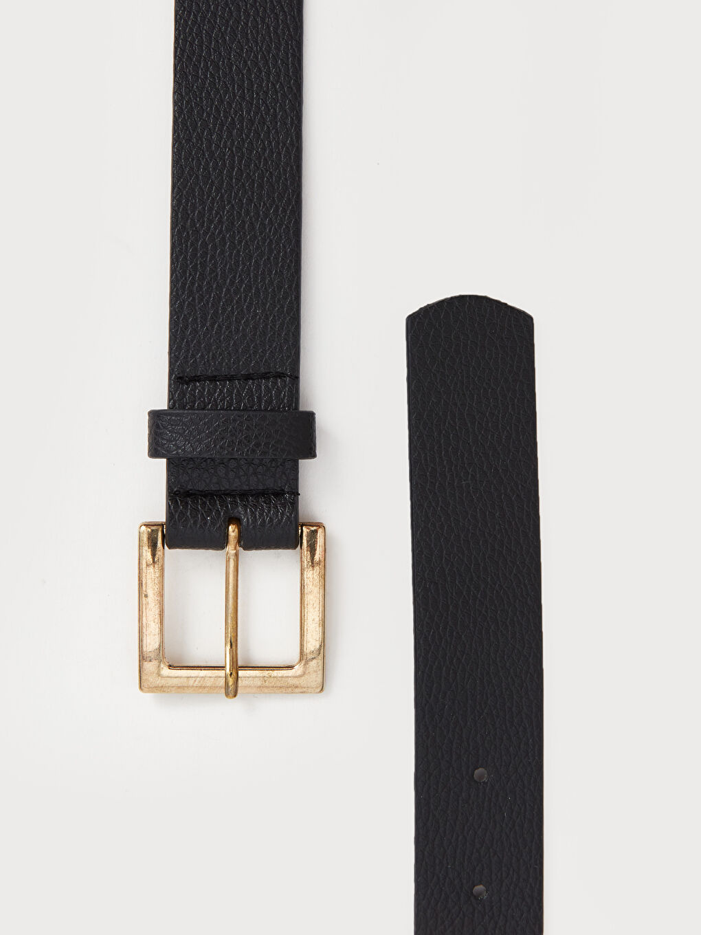 Siyah Deri Görünümlü Kadın Kemer-1