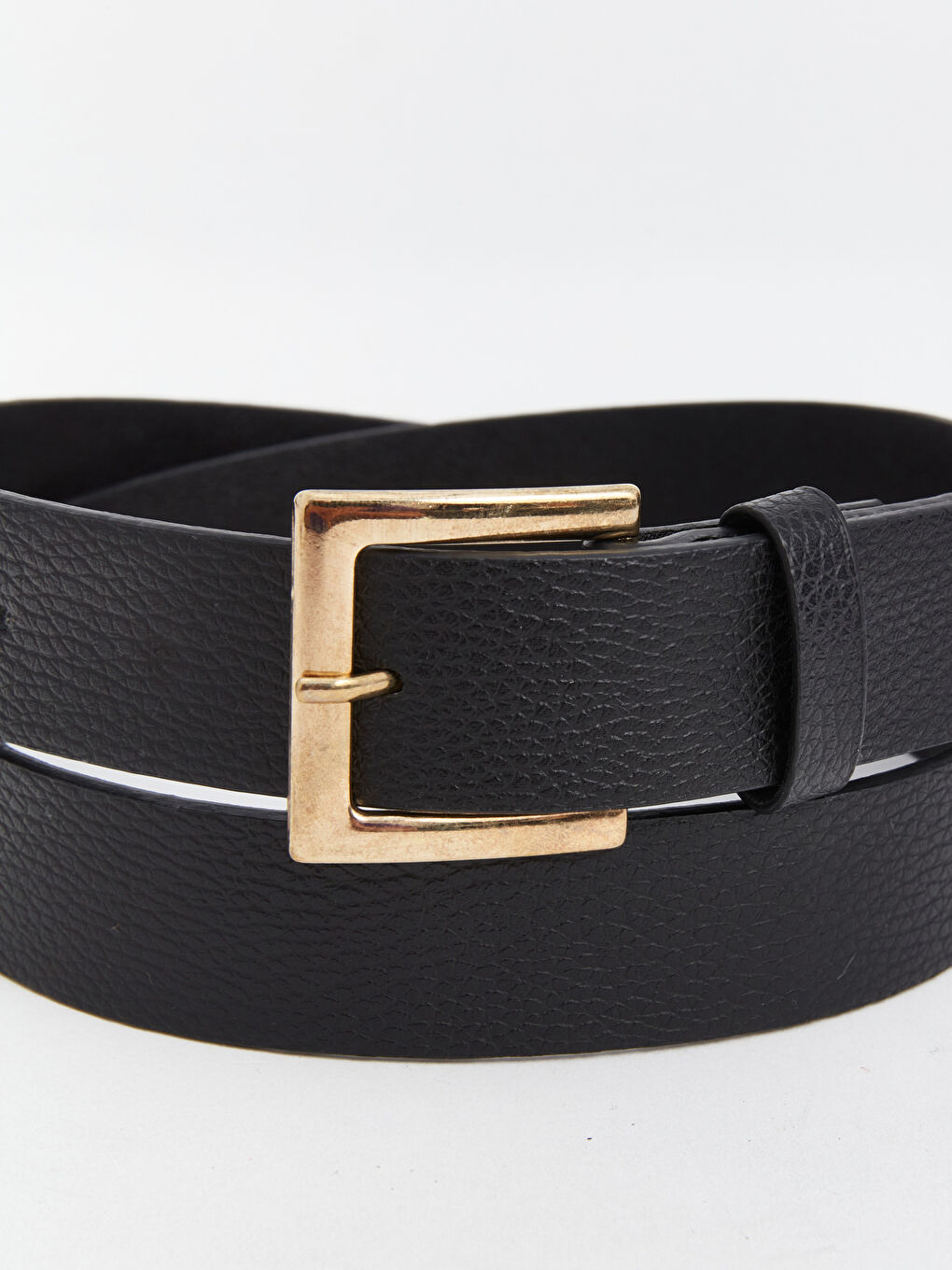 Siyah Deri Görünümlü Kadın Kemer-3