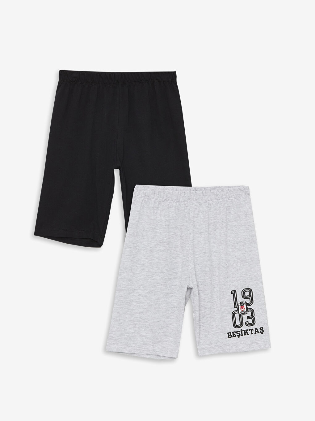 LCW Kids Siyah Beli Lastikli Beşiktaş Baskılı Erkek Çocuk Pijama Şort 2'li