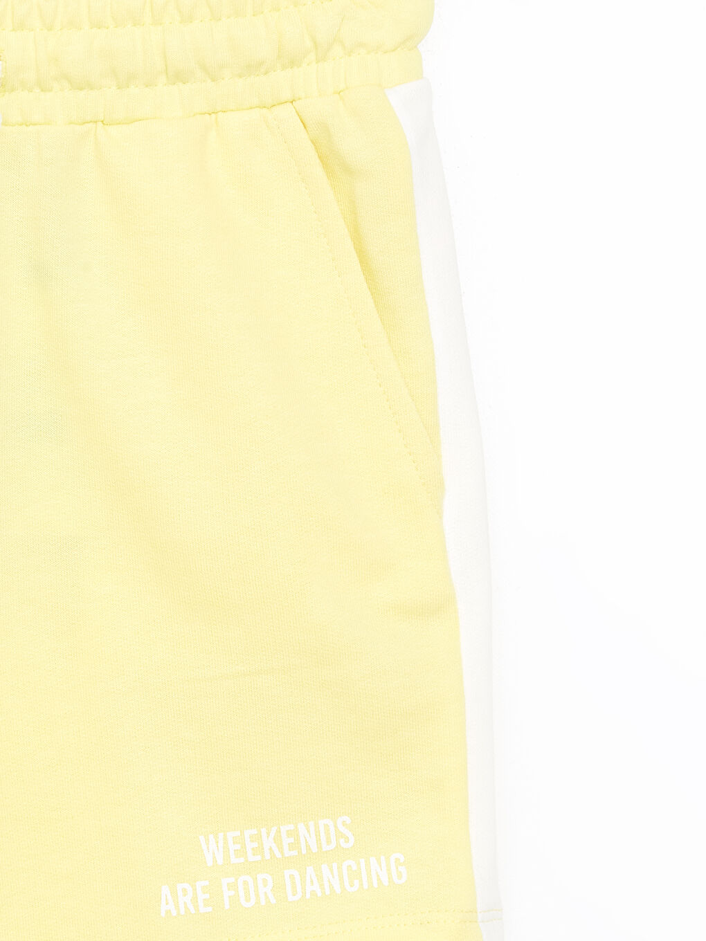 Sarı Beli Lastikli Baskılı Kız Çocuk Şort-1