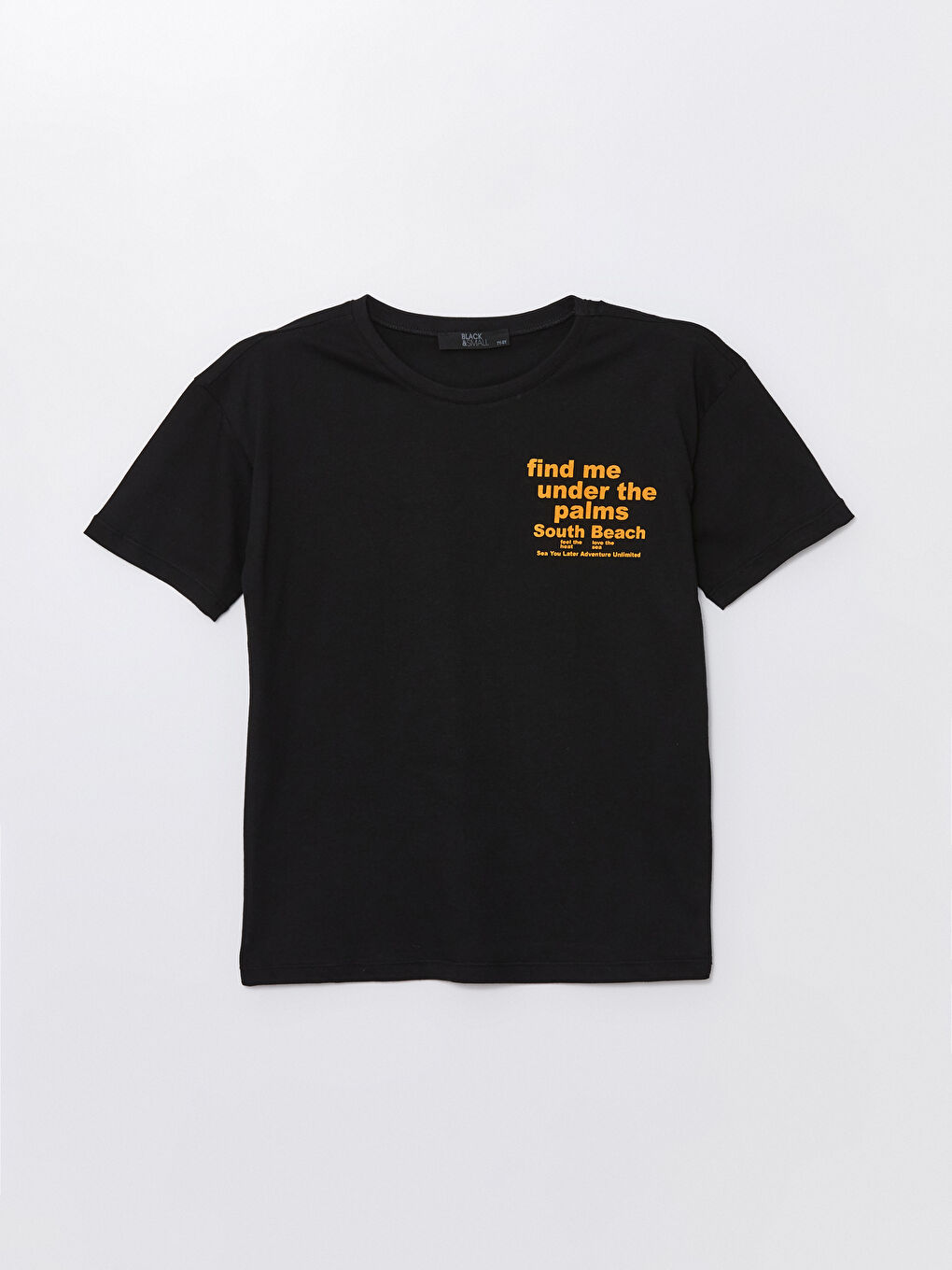 Siyah Bisiklet Yaka Kısa Kollu Erkek Çocuk Tişört