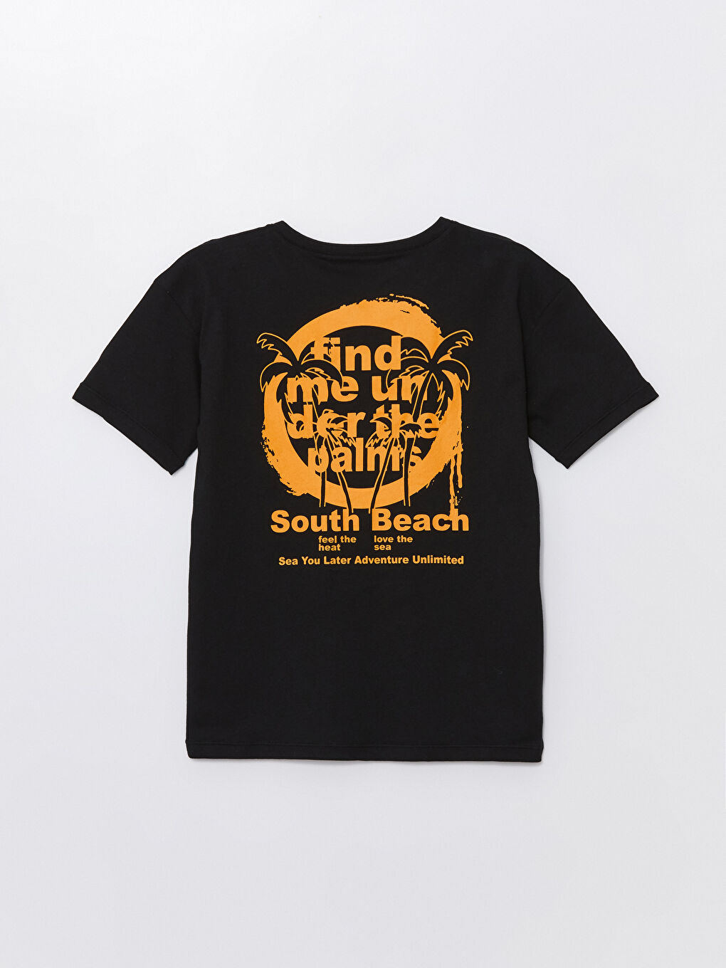 Siyah Bisiklet Yaka Kısa Kollu Erkek Çocuk Tişört-2