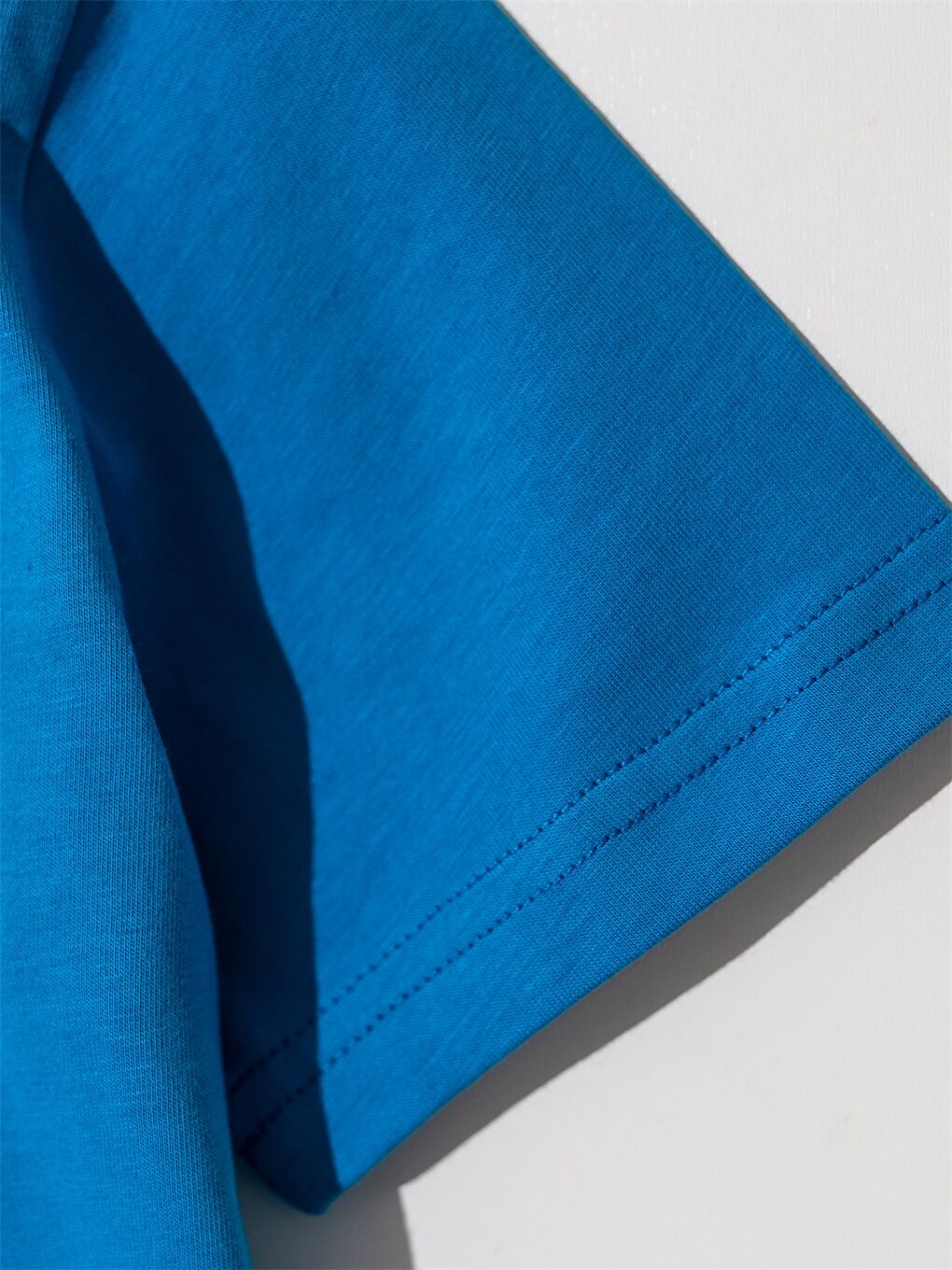 Mavi Bisiklet Yaka Baskılı Erkek Çocuk Tişört-3