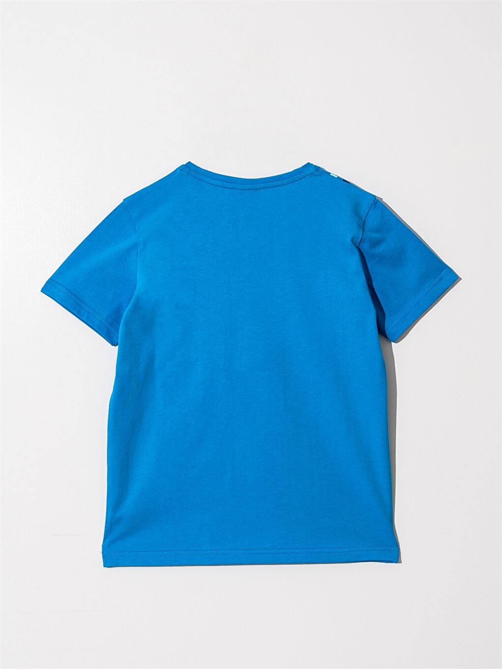 Mavi Bisiklet Yaka Baskılı Erkek Çocuk Tişört-4