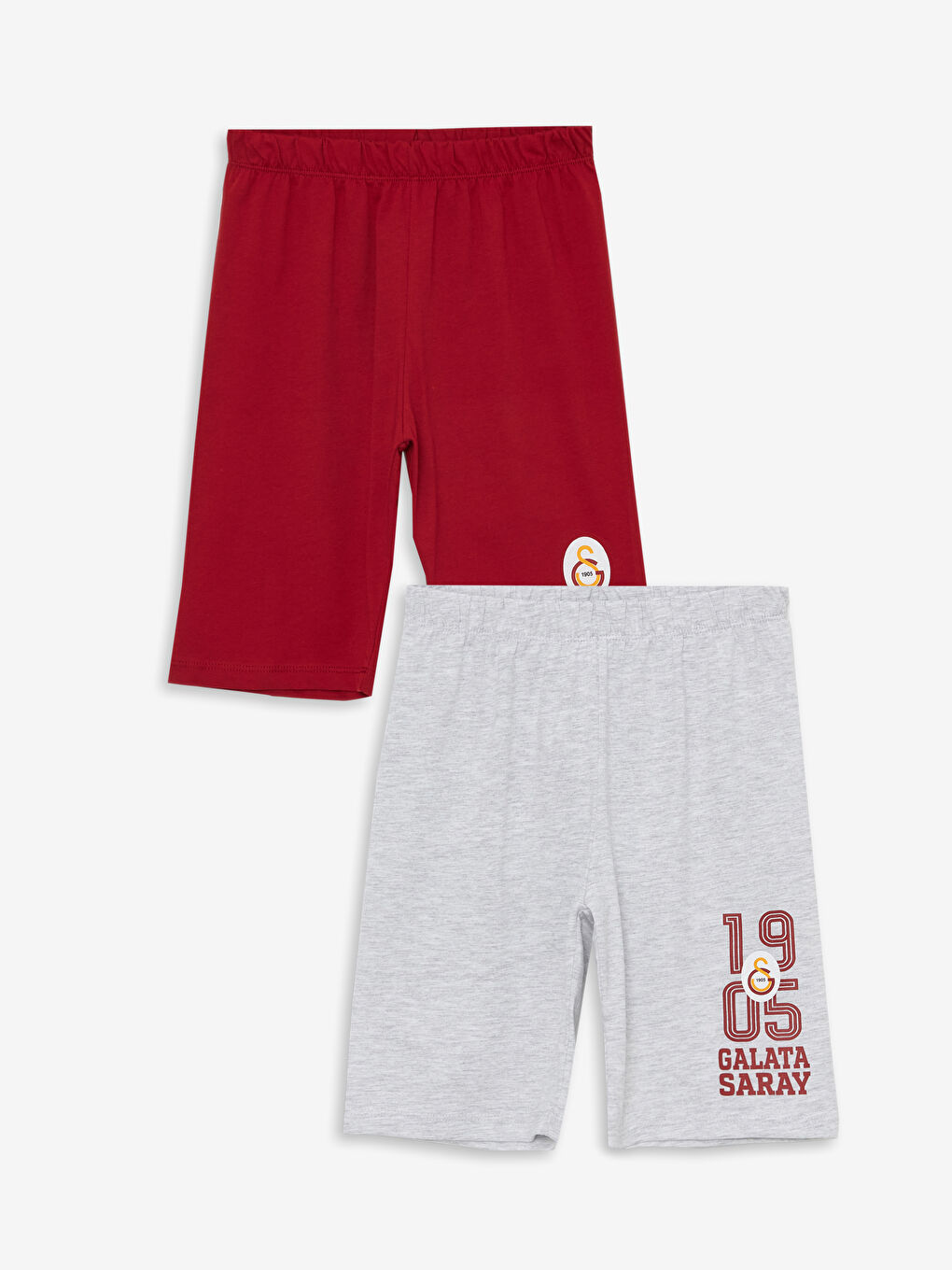 Elastic Waist Galatasaray Printed Boys' Pajama Shorts 2-Pack -S4O536Z4-VAD