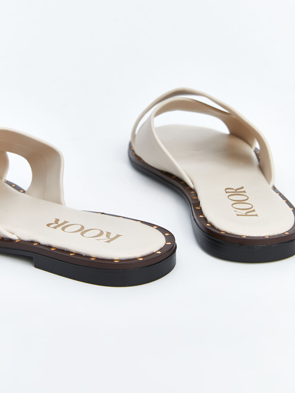 Bej Çapraz Bantlı Kadın Terlik-3