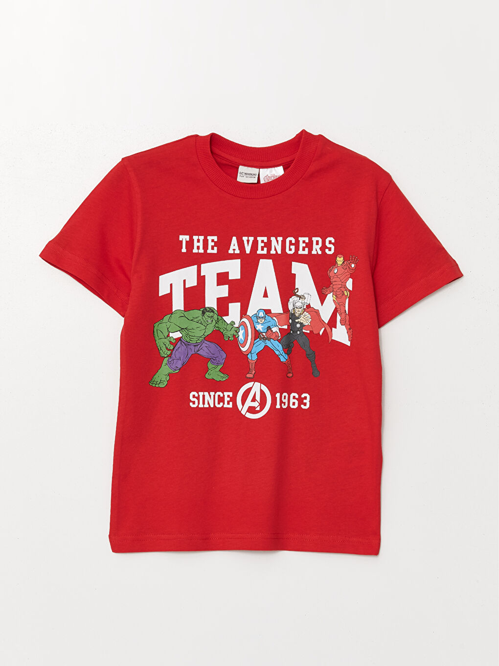 Kırmızı Bisiklet Yaka Hulk Baskılı Kısa Kollu Erkek Çocuk Tişört