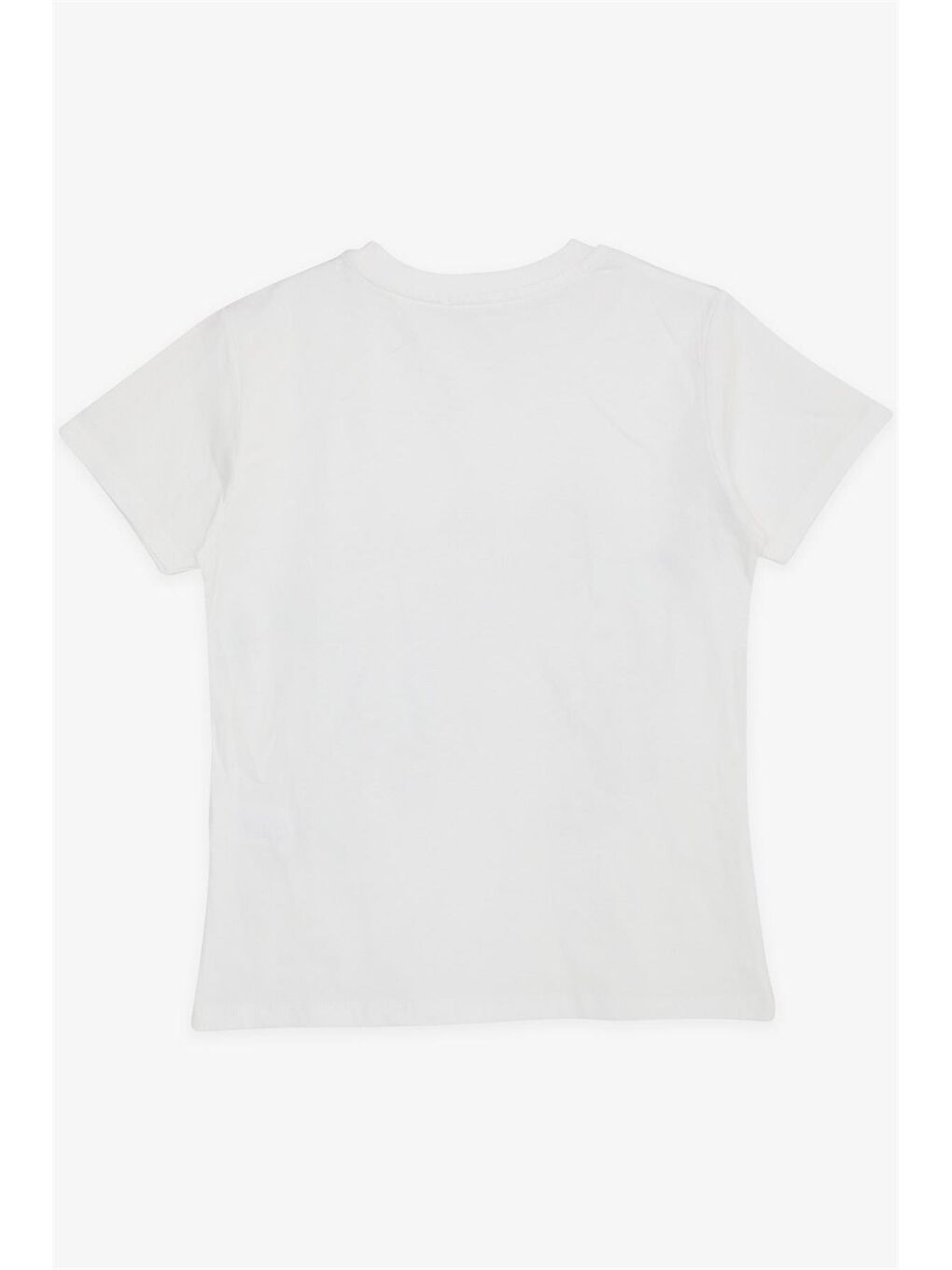 Ekru Bisiklet Yaka Baskılı Erkek Çocuk Tişört-1