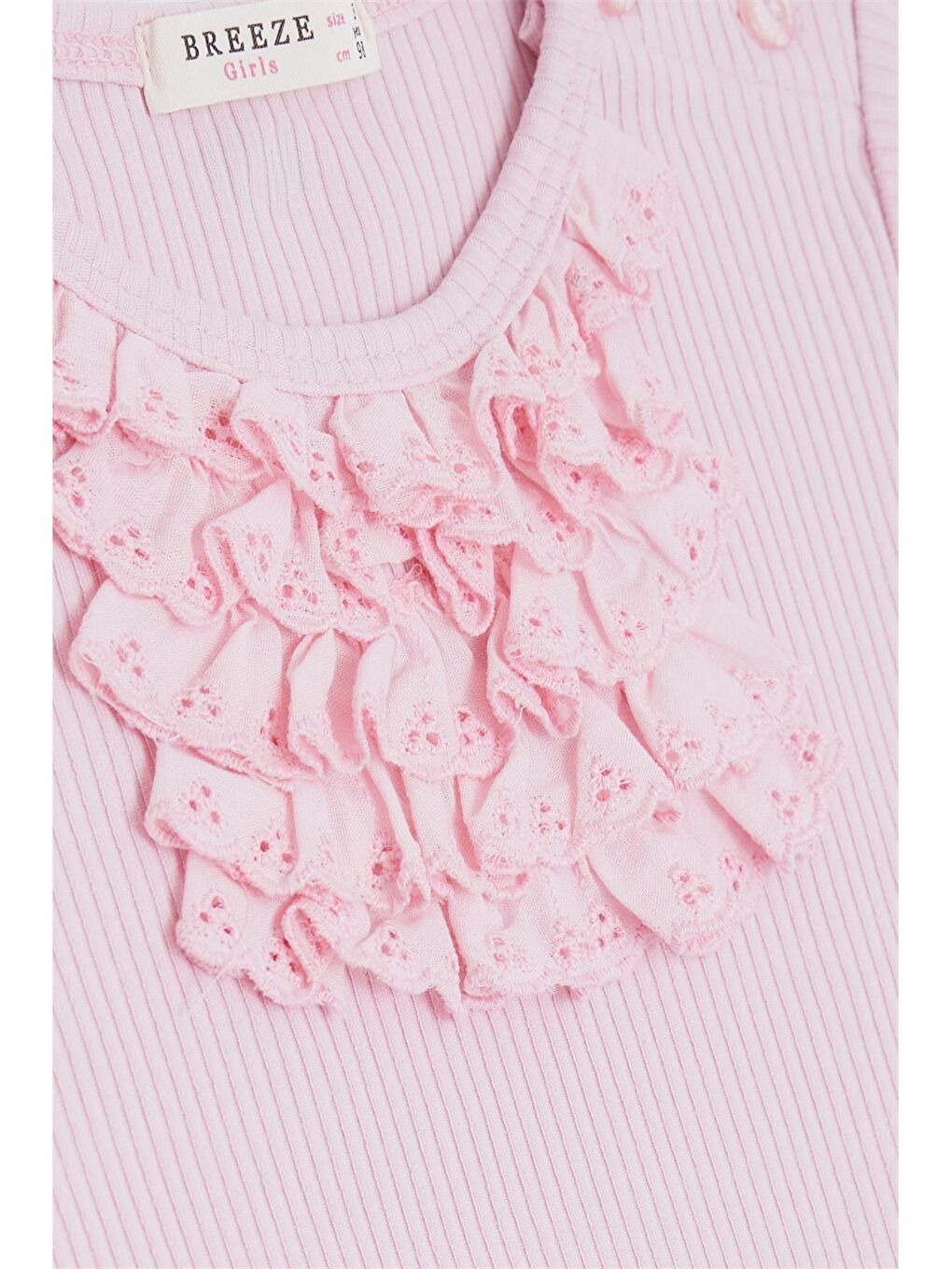 Breeze Pembe Bisiklet Yaka Kız Bebek Tişört - 2
