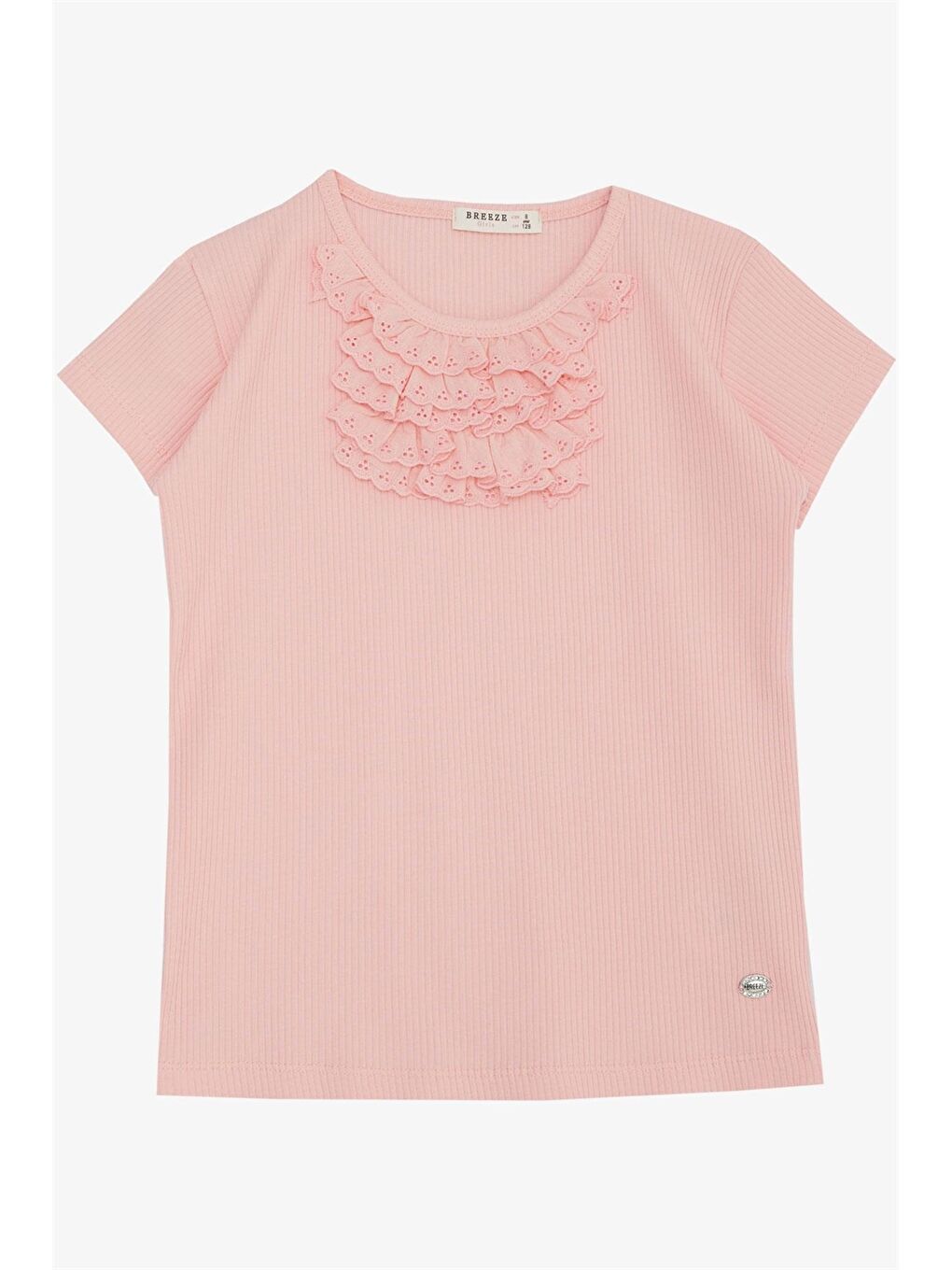 Turuncu Bisiklet Yaka Kız Çocuk Tişört