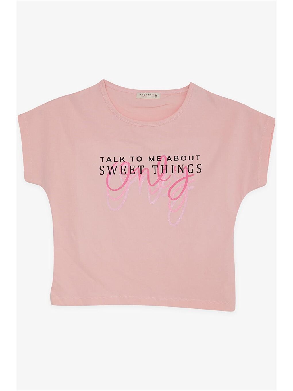 Pembe Bisiklet Yaka Kız Çocuk Tişört ve Eşofman Altı-2