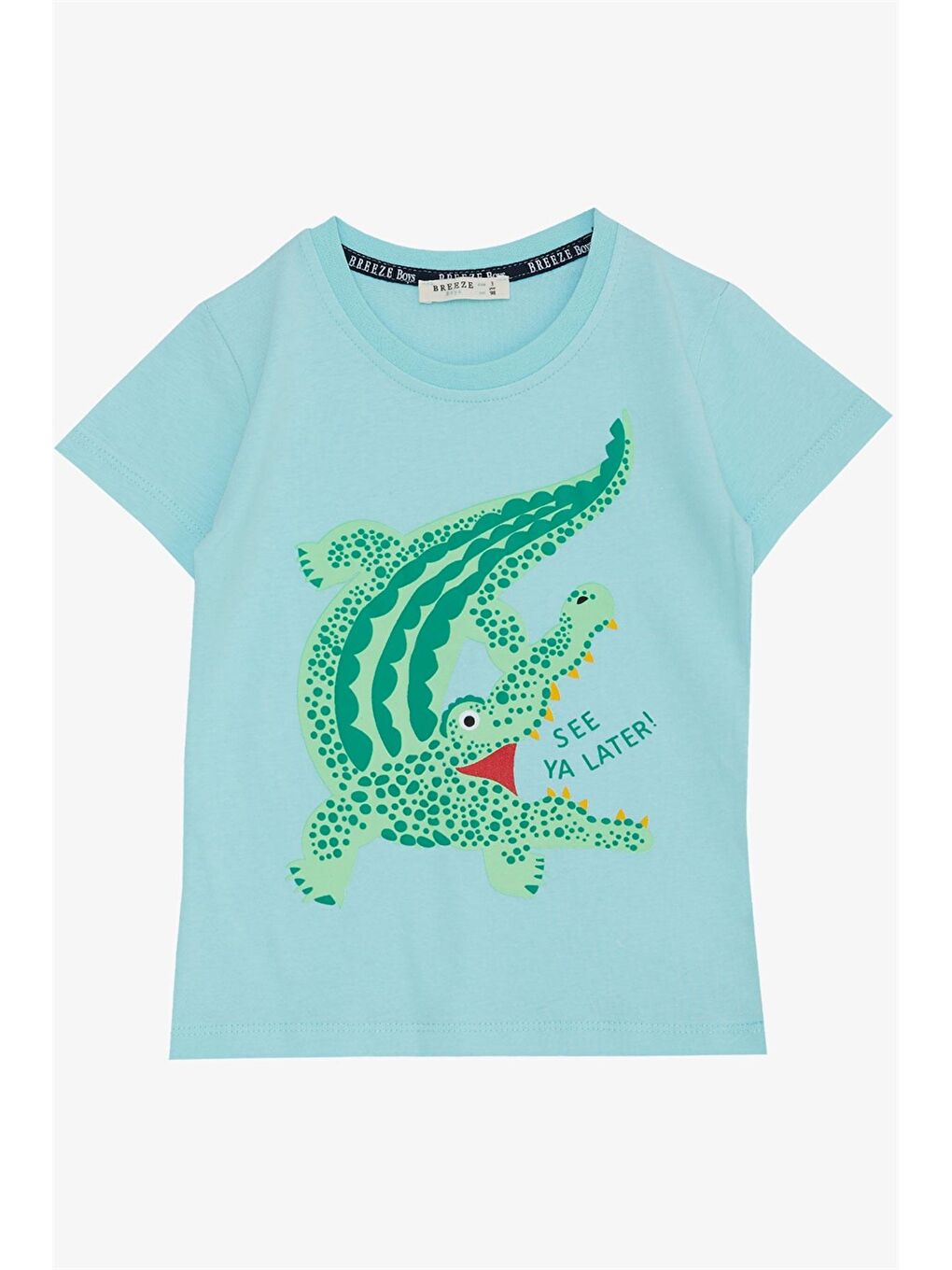 Mavi Bisiklet Yaka Baskılı Erkek Çocuk Tişört