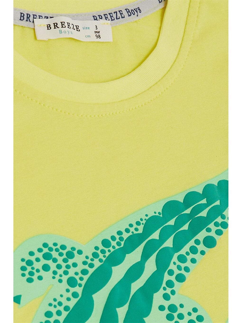 Sarı Bisiklet Yaka Baskılı Erkek Çocuk Tişört-2