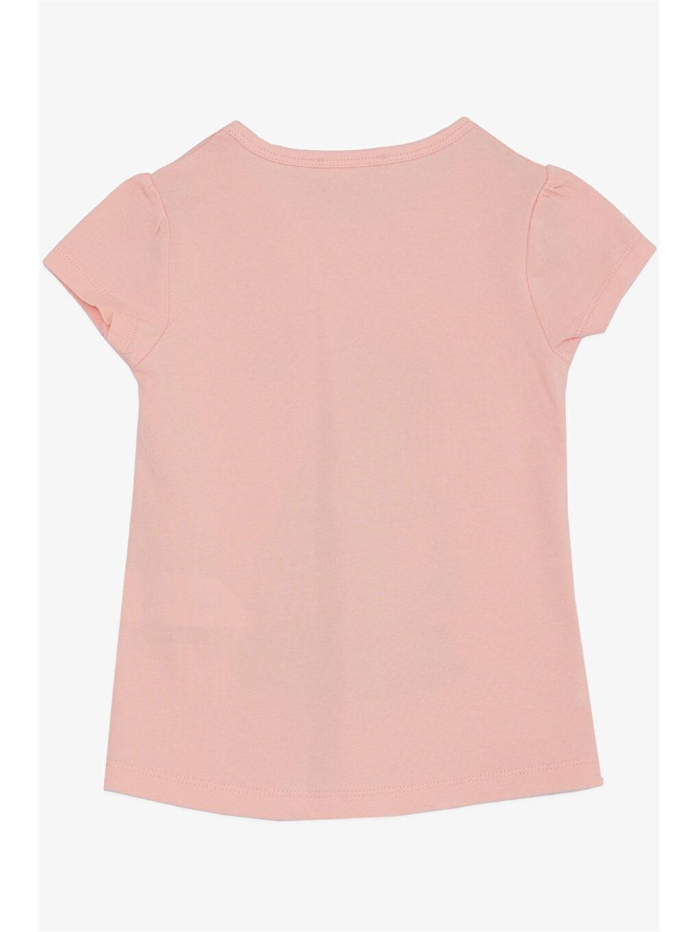 Turuncu Bisiklet Yaka Bambi Baskılı Kız Çocuk Tişört-1