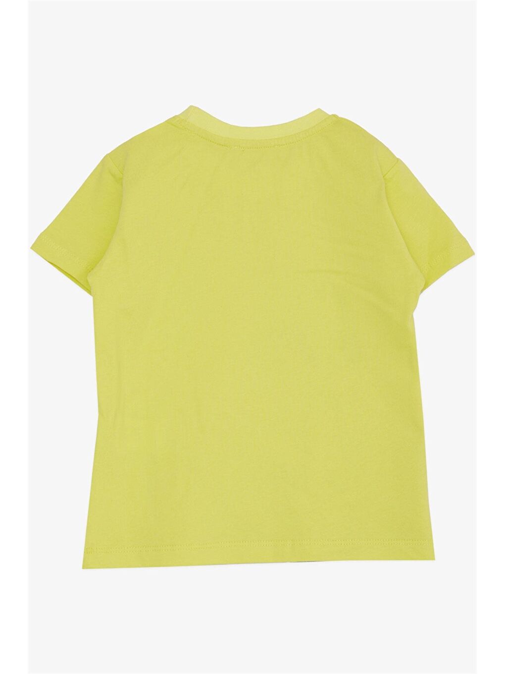 Sarı Bisiklet Yaka Baskılı Erkek Çocuk Tişört-1