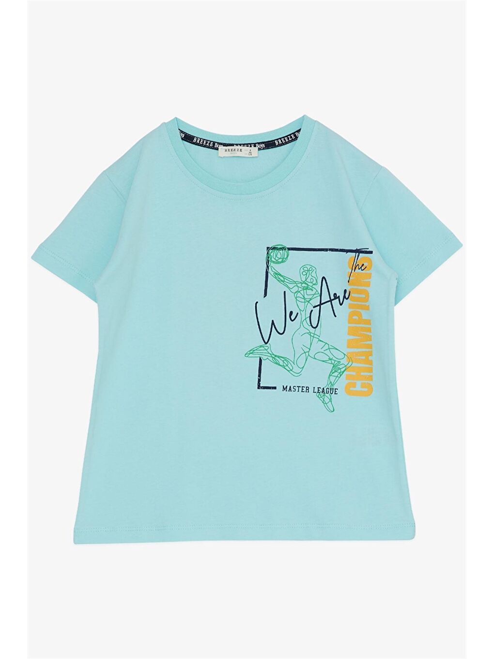 Mavi Bisiklet Yaka Baskılı Erkek Çocuk Tişört ve Şort 2'li Takım-2