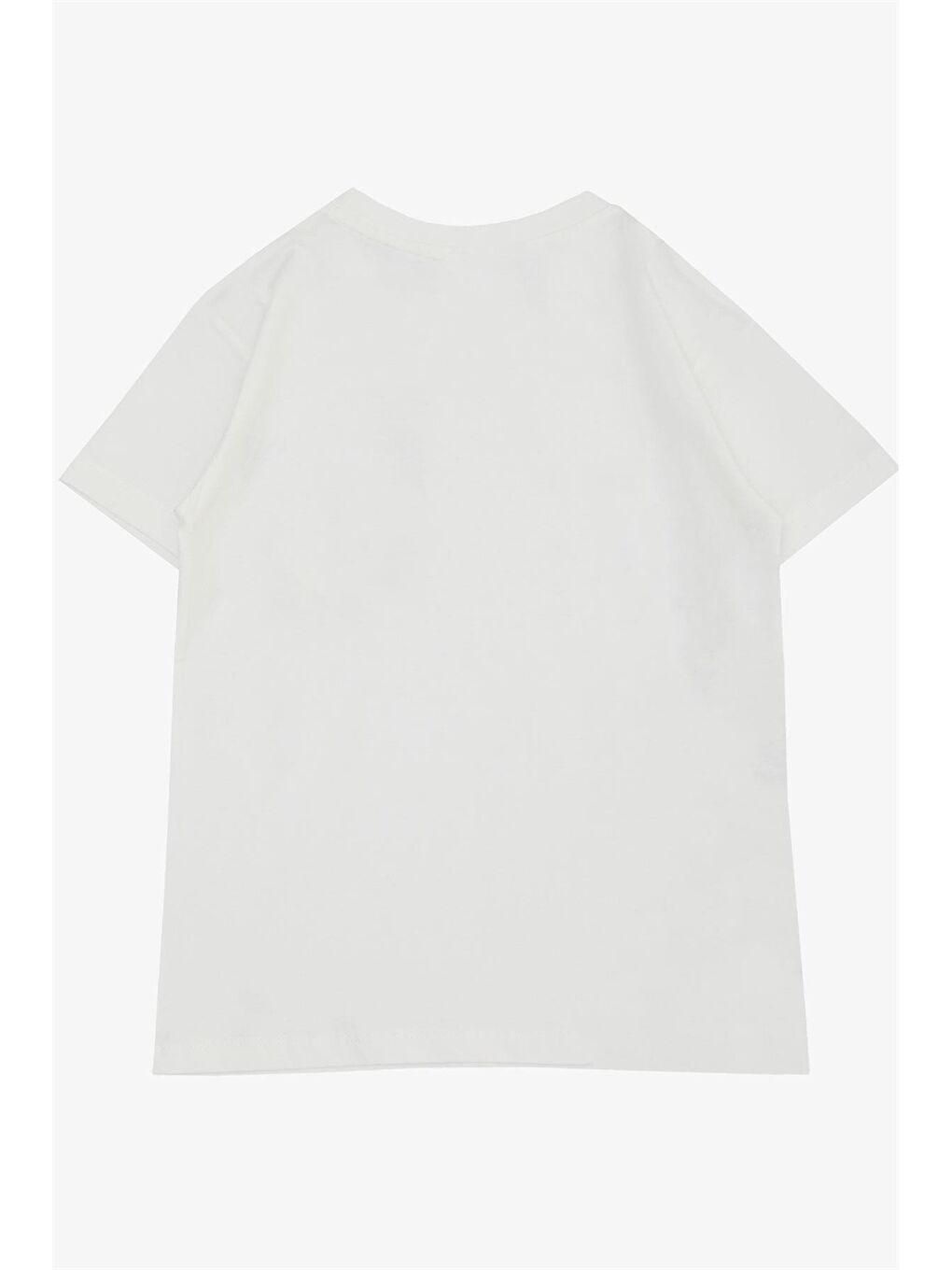 Ekru Bisiklet Yaka Baskılı Erkek Çocuk Tişört-1