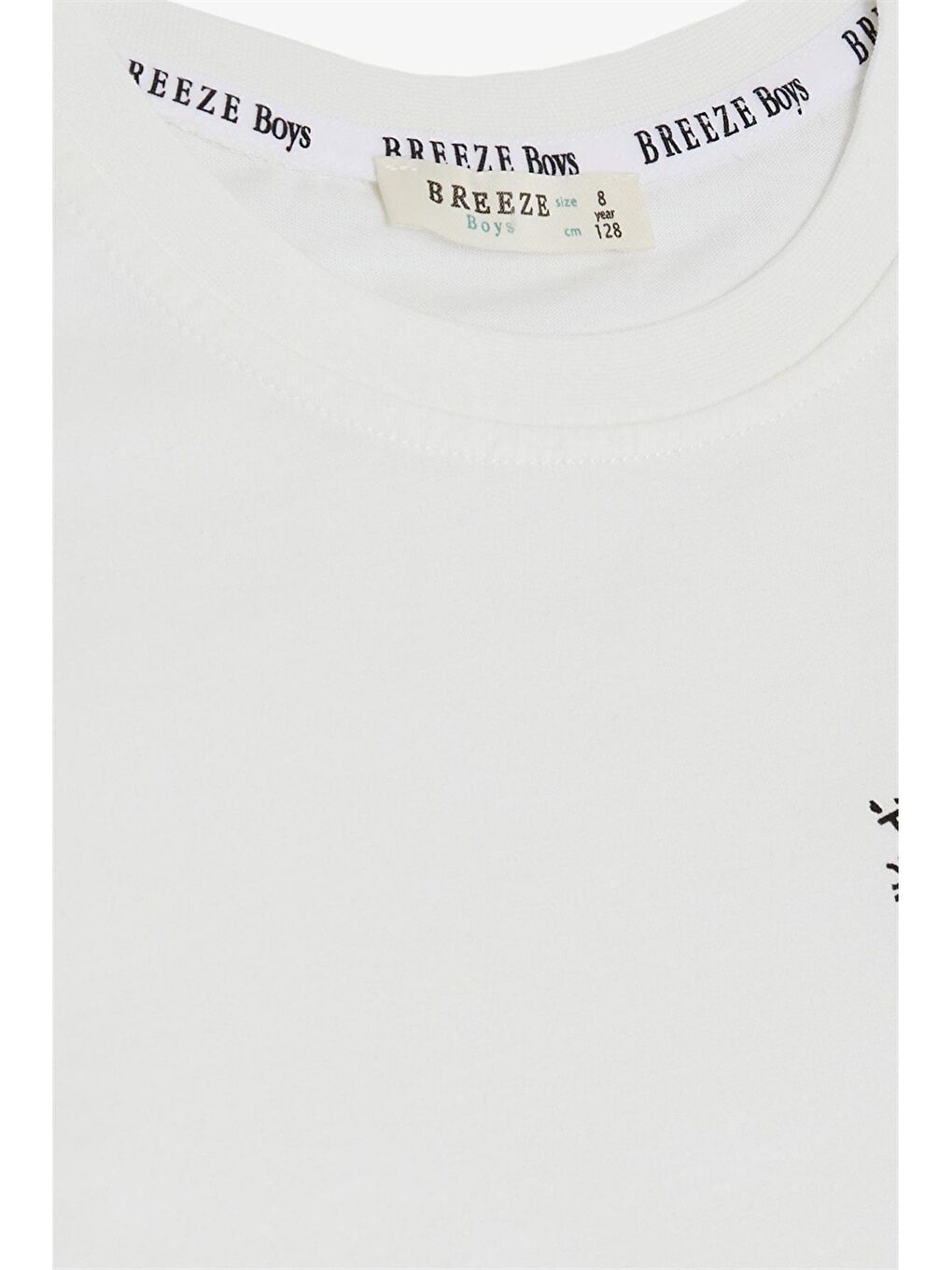 Ekru Bisiklet Yaka Baskılı Erkek Çocuk Tişört-2