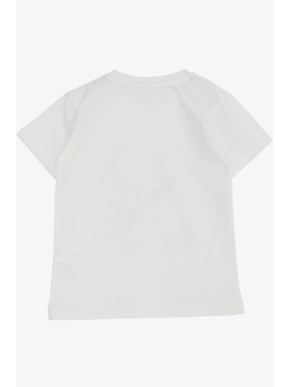 Ekru Bisiklet Yaka Baskılı Erkek Çocuk Tişört-1