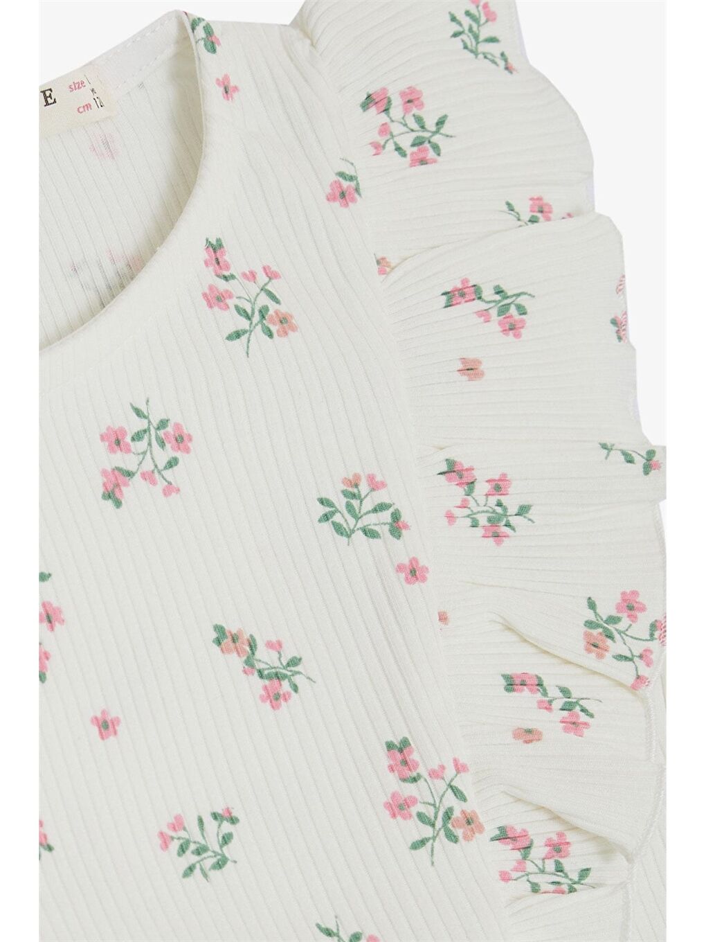 Beyaz Bisiklet Yaka Baskılı Kız Çocuk Elbise-2