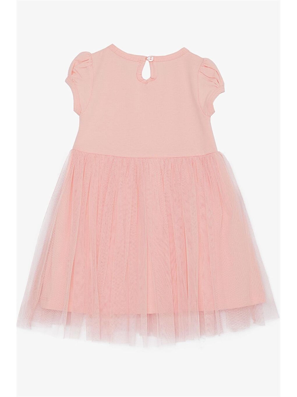 Turuncu Bisiklet Yaka Baskılı Kız Çocuk Elbise-1