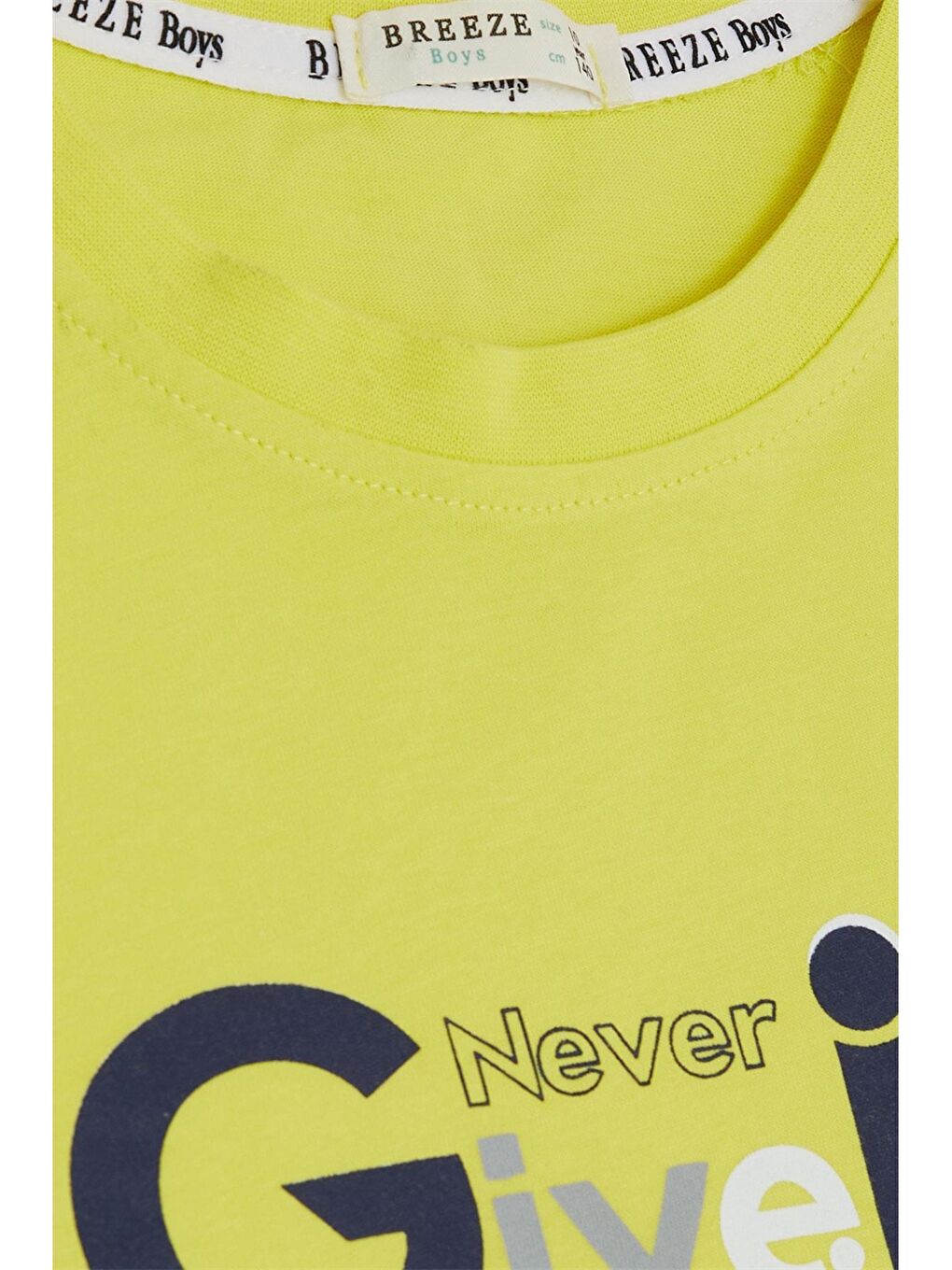 Sarı Bisiklet Yaka Baskılı Erkek Çocuk Tişört-2