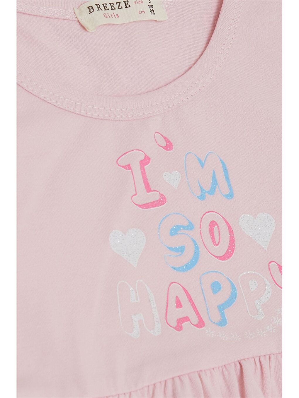 Pembe Bisiklet Yaka Baskılı Kız Çocuk Elbise-2