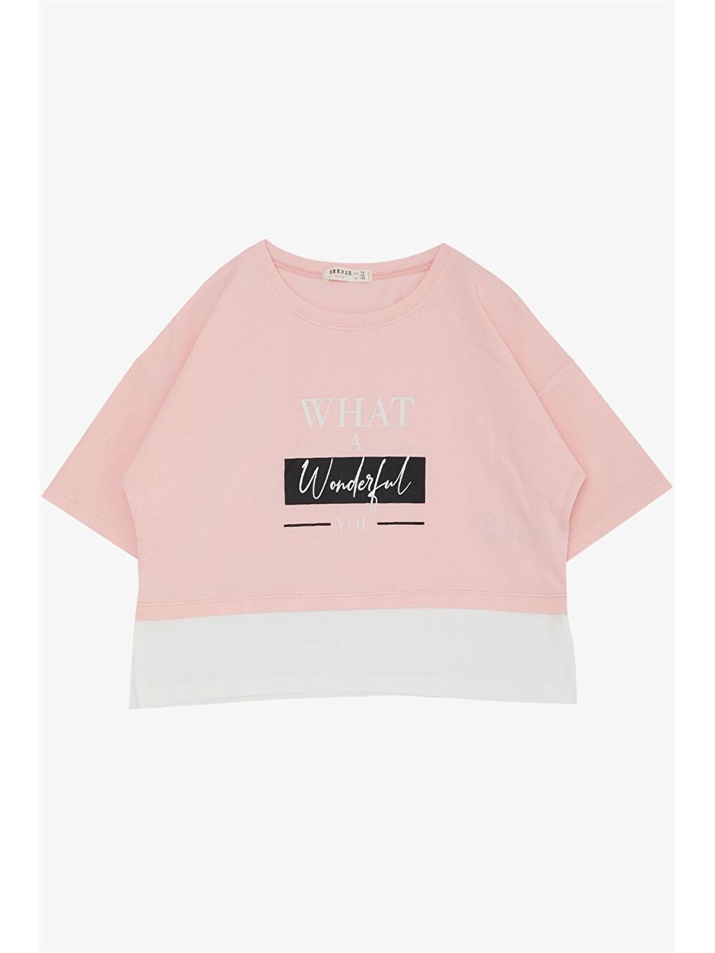 Pembe Bisiklet Yaka Kız Çocuk Tişört