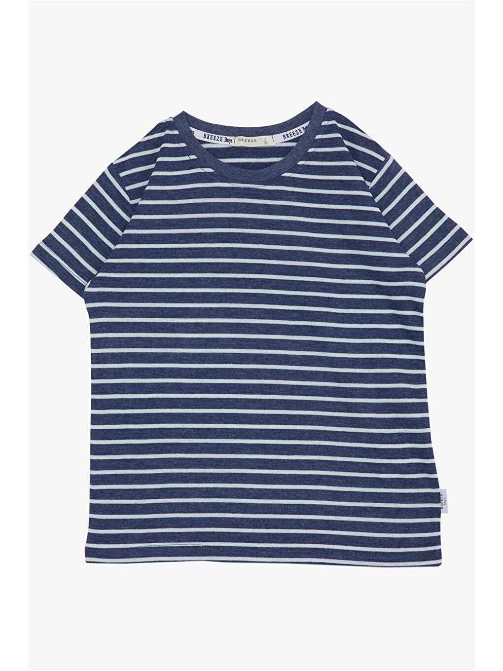 Mavi Bisiklet Yaka Çizgili Erkek Çocuk Tişört