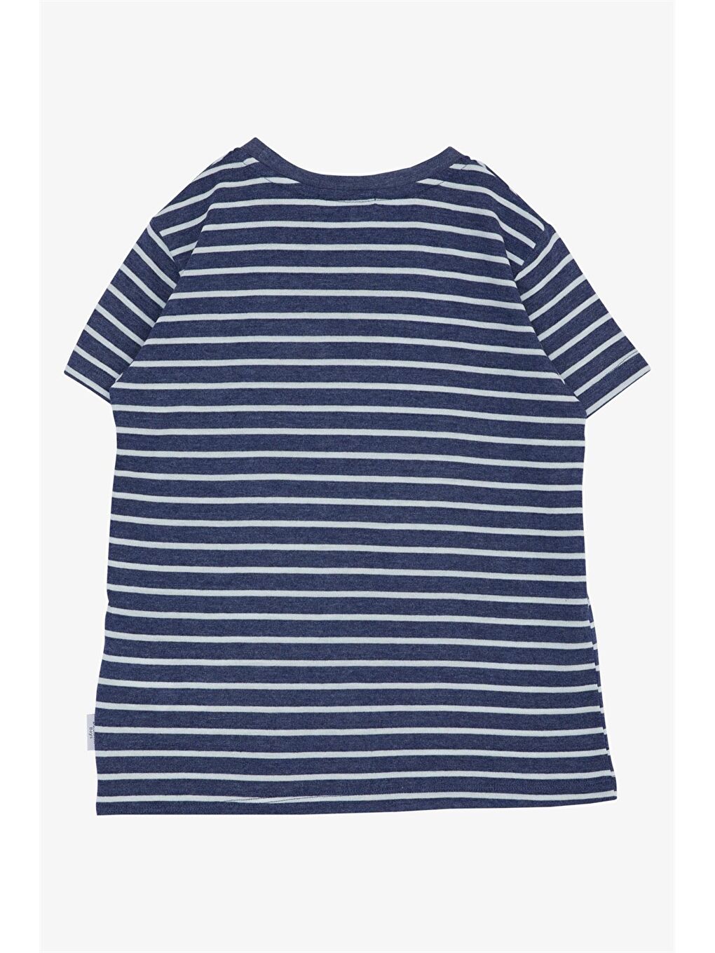 Mavi Bisiklet Yaka Çizgili Erkek Çocuk Tişört-1