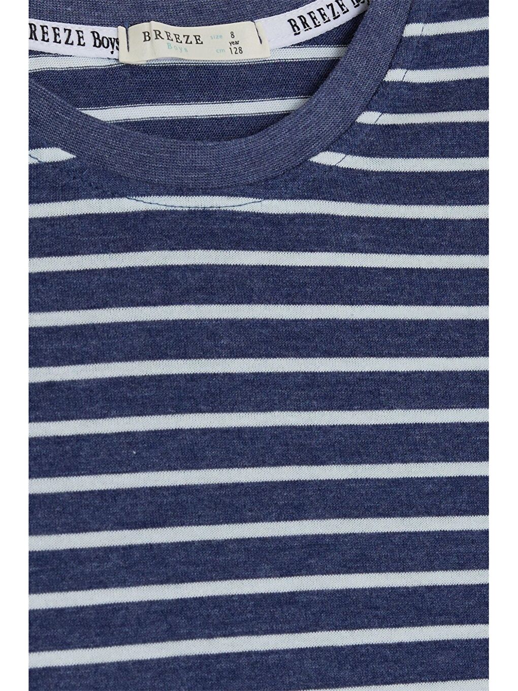 Mavi Bisiklet Yaka Çizgili Erkek Çocuk Tişört-2