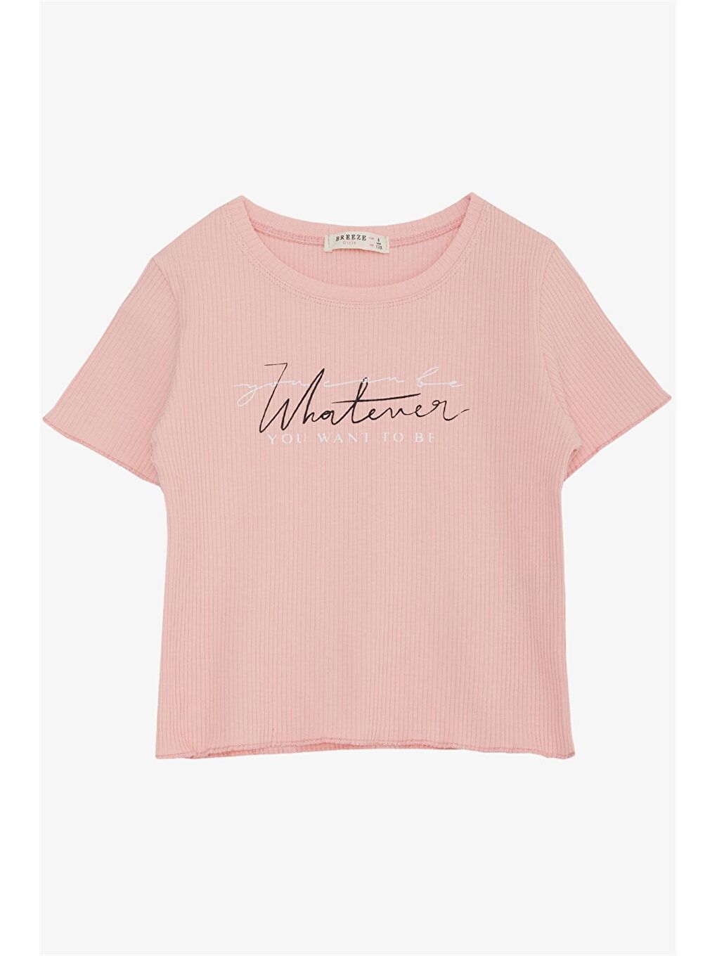 Crew Neck Printed Girls' T-Shirt