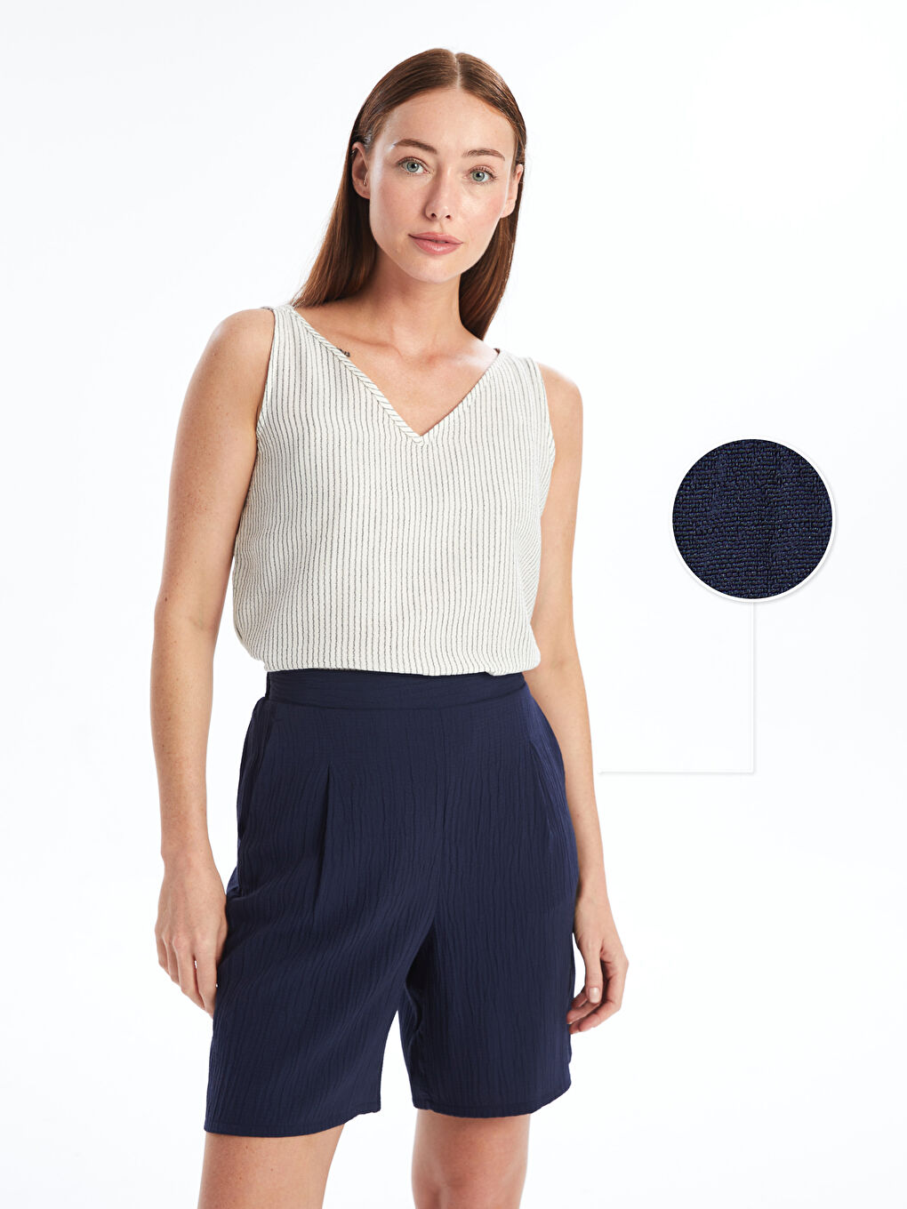 Women's Elastic Waist Regular Shorts -S4O768Z8-E1J